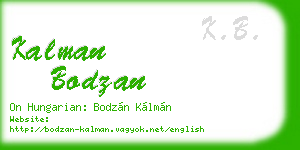 kalman bodzan business card