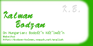 kalman bodzan business card